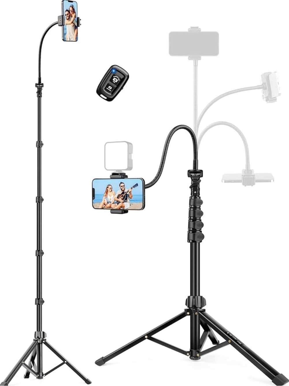 NIB NWT Adjustable Black Phone Tripod with Flexible Gooseneck and Remote